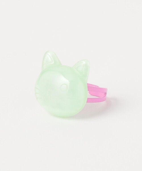 green label relaxing(グリーンレーベルリラクシング)の「<Milk&Soda> MEOW リング / 指輪 / キッズ(リング・キッズ・ライトピンク/ライム・FREE)」の4枚目の写真