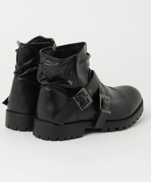 ARCADE（アーケード）の「ショート ドレープクロスベルトブーツ Bracciano（ブーツ・メンズ・ブラック・27.0cm/26.5cm/26.0cm/25.5cm）」の2枚目の写真