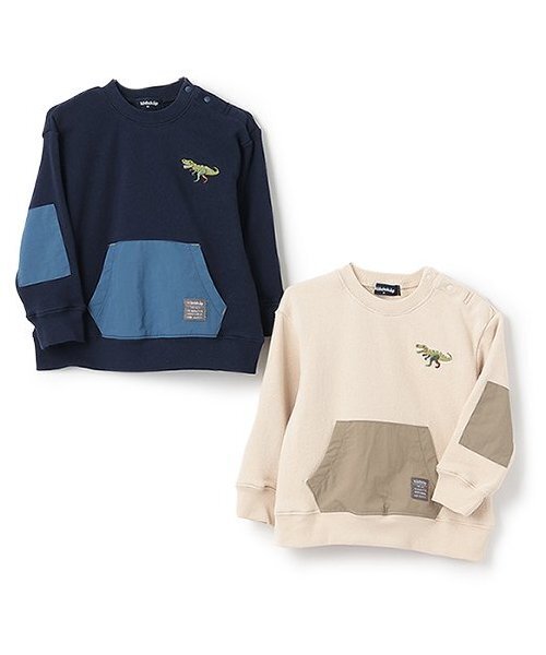 kladskap（クレードスコープ）の「【人気商品再入荷】【直営店で取り扱い無し】恐竜刺しゅうポケットトレーナー（スウェット・キッズ・ネイビー/ライトベージュ・90cm/100cm/110cm/120cm/130cm）」の12枚目の写真