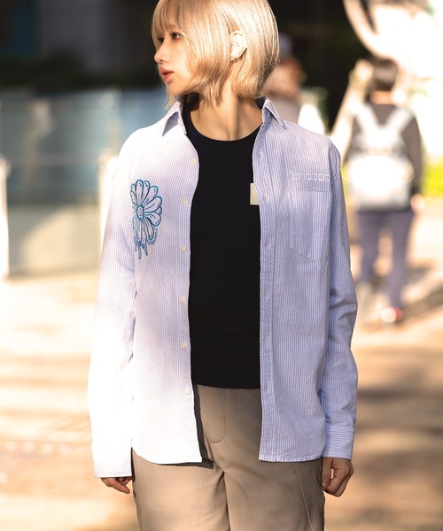anobody* / アノバディー】Flower Stripe Shirts / フラワー
