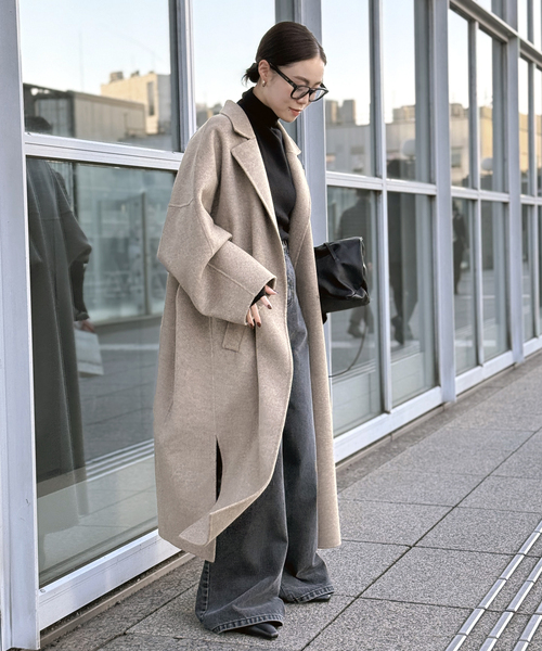 l'appartement minitz ミニッツ ベージュ ロングコート MINITZ（ミニッツ）の「【MINITZ/ミニッツ】別注ロングシングルコート