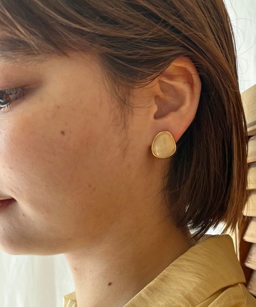 ciite'(シーテ)の「マーブルストーン ピアス (両耳用)(ピアス(両耳用)・レディース・グレー/ブラウン/アイボリー/オレンジ/ネイビー・FREE)」の14枚目の写真