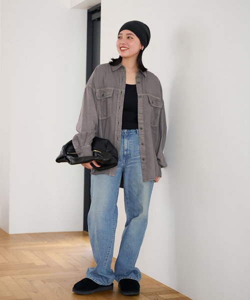 FRAMeWORK（フレームワーク）の「ASAUCE MELER/アソースメレ ミドルゲージカシミヤコンパクトワッチ（ニットキャップ/ビーニー・レディース・チャコールグレー/アイボリー・FREE）」の6枚目の写真