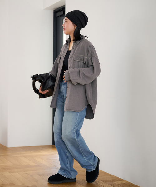 FRAMeWORK（フレームワーク）の「ASAUCE MELER/アソースメレ ミドルゲージカシミヤコンパクトワッチ（ニットキャップ/ビーニー・レディース・チャコールグレー/アイボリー・FREE）」の7枚目の写真