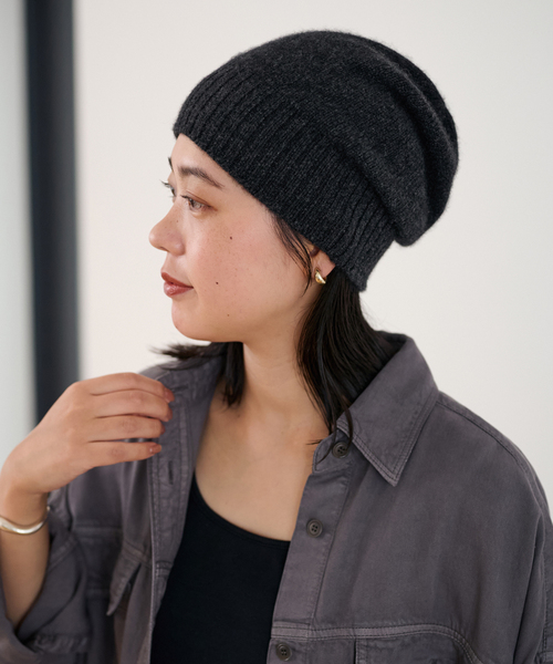 FRAMeWORK（フレームワーク）の「ASAUCE MELER/アソースメレ ミドルゲージカシミヤコンパクトワッチ（ニットキャップ/ビーニー・レディース・チャコールグレー/アイボリー・FREE）」の9枚目の写真