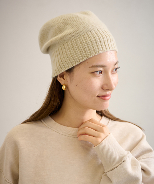FRAMeWORK（フレームワーク）の「ASAUCE MELER/アソースメレ ミドルゲージカシミヤコンパクトワッチ（ニットキャップ/ビーニー・レディース・チャコールグレー/アイボリー・FREE）」の14枚目の写真