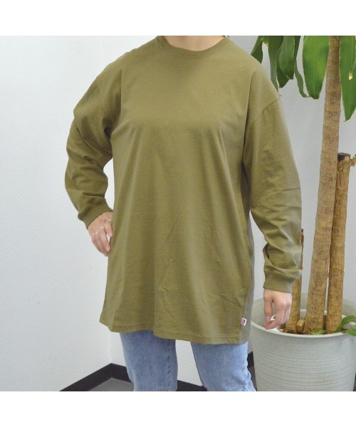 spiritoso(スピリトーゾ)の「USAコットンロングロンT(Tシャツ/カットソー・レディース・杢グレー/ブラック/カーキ・FREE)」の1枚目の写真
