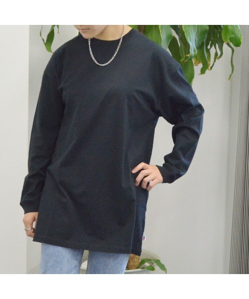 spiritoso(スピリトーゾ)の「USAコットンロングロンT(Tシャツ/カットソー・レディース・杢グレー/ブラック/カーキ・FREE)」の4枚目の写真