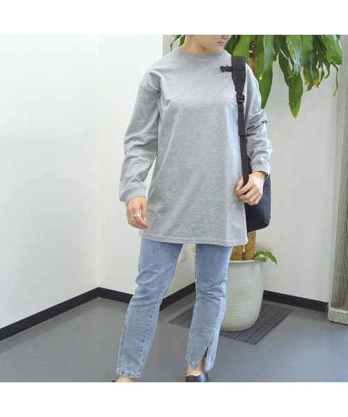 spiritoso(スピリトーゾ)の「USAコットンロングロンT(Tシャツ/カットソー・レディース・杢グレー/ブラック/カーキ・FREE)」の9枚目の写真