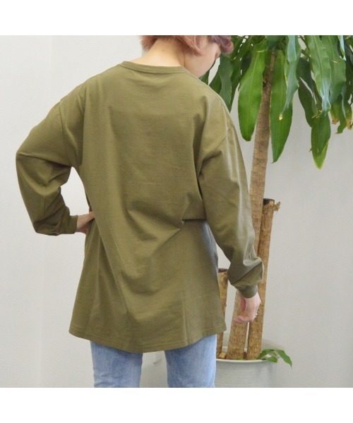 spiritoso(スピリトーゾ)の「USAコットンロングロンT(Tシャツ/カットソー・レディース・杢グレー/ブラック/カーキ・FREE)」の14枚目の写真
