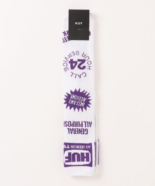HUF(ハフ)の「HUF TV クルー ソックス HUF TV CREW SOCK(ソックス/靴下・メンズ・オリーブ/ホワイト・O/S)」の2枚目の写真