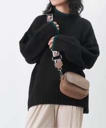 LC/LLL もちもち立体プルオーバー / バイカラーリブハイネックオーバーニット