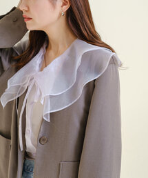 Kastane | *【新色追加】オーガンジーフリルブラウス(シャツ/ブラウス)