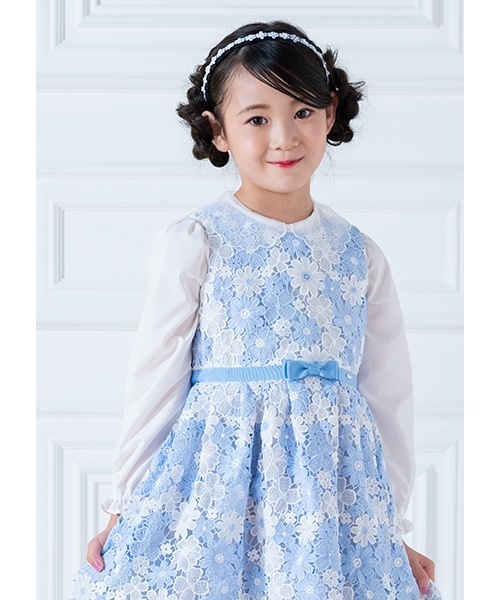 mezzo piano(メゾピアノ)の「スカラップ衿 ブラウス(シャツ/ブラウス・キッズ・ホワイト・120cm/130cm/140cm/110cm)」の1枚目の写真