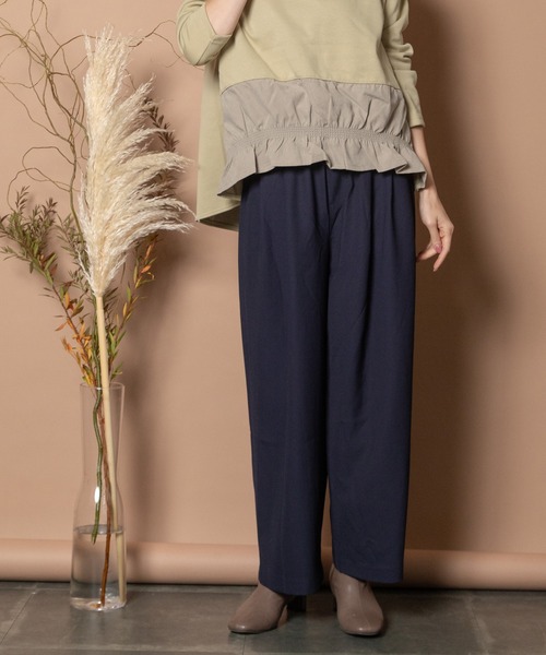 Bou Jeloud(ブージュルード)の「ツータックイージーパンツ(その他パンツ・レディース・ネイビー/ベージュ・38)」の1枚目の写真