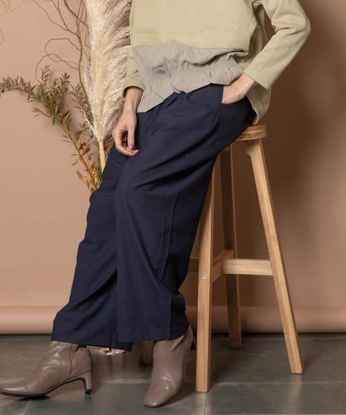 Bou Jeloud(ブージュルード)の「ツータックイージーパンツ(その他パンツ・レディース・ネイビー/ベージュ・38)」の10枚目の写真