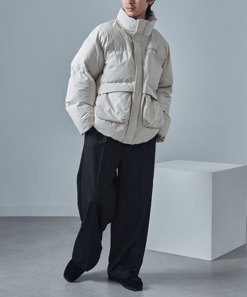 mihns closet（ミンズクローゼット）の「【mihns closet】ユーティリティポケット中綿 BL 5452705（ダウンジャケット/コート・メンズ・スモーキーグリーン系/ブラック/オフホワイト・M/L/LL）」の9枚目の写真