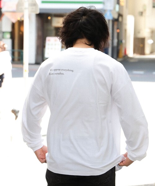 TOKYO CULTUART by BEAMS（トウキョウカルチャートバイビームス）の「来夢来人(天久聖一) / 反対 Long Sleeve Tee Shirt（Tシャツ/カットソー・レディース・ホワイト/グレー/ブラック・LARGE/MEDIUM/X-LARGE）」の14枚目の写真