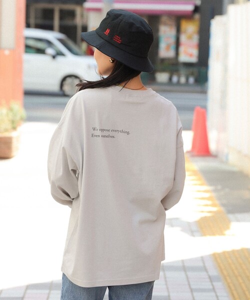 TOKYO CULTUART by BEAMS（トウキョウカルチャートバイビームス）の「来夢来人(天久聖一) / 反対 Long Sleeve Tee Shirt（Tシャツ/カットソー・レディース・ホワイト/グレー/ブラック・LARGE/MEDIUM/X-LARGE）」の17枚目の写真
