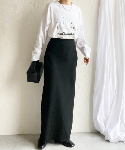 フロントジップタイトロングスカート（スカート）｜AMAJI（アマジ）
