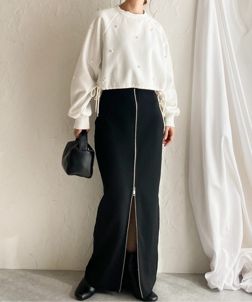 フロントジップタイトロングスカート（スカート）｜AMAJI（アマジ）