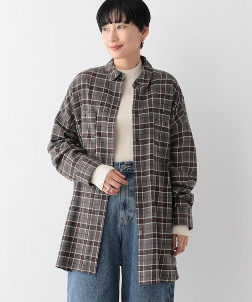 LEPSIM（レプシィム）の「チェックシャツチュニック　253243（チュニック・レディース・グレー系その他/チャコールグレー/ネイビー・FREE）」の13枚目の写真