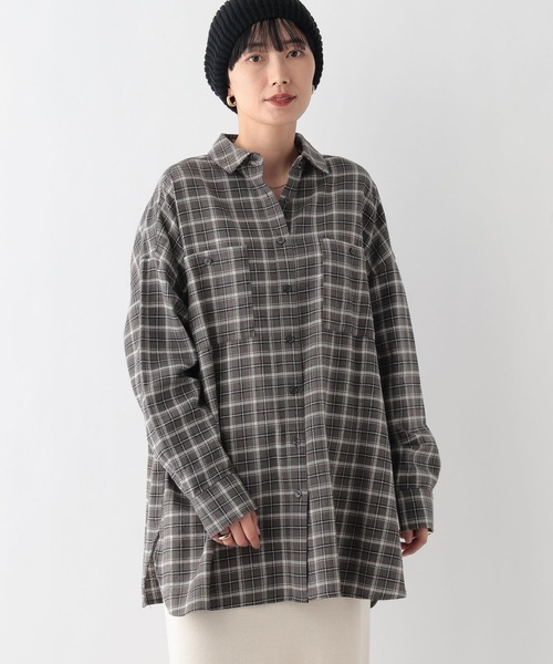 LEPSIM（レプシィム）の「チェックシャツチュニック　253243（チュニック・レディース・グレー系その他/チャコールグレー/ネイビー・FREE）」の20枚目の写真