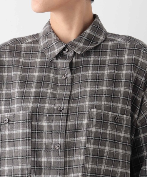 LEPSIM（レプシィム）の「チェックシャツチュニック　253243（チュニック・レディース・グレー系その他/チャコールグレー/ネイビー・FREE）」の5枚目の写真