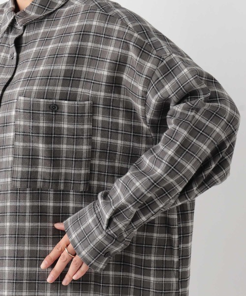 LEPSIM（レプシィム）の「チェックシャツチュニック　253243（チュニック・レディース・グレー系その他/チャコールグレー/ネイビー・FREE）」の6枚目の写真