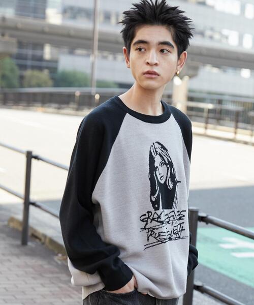 WEGO（ウィゴー）の「WEGO/ラグランジャガードグラフィックプルオーバー（ニット/セーター・メンズ・ワイン/ブラック・MEDIUM/LARGE）」の15枚目の写真