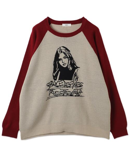 WEGO（ウィゴー）の「WEGO/ラグランジャガードグラフィックプルオーバー（ニット/セーター・メンズ・ワイン/ブラック・MEDIUM/LARGE）」の22枚目の写真