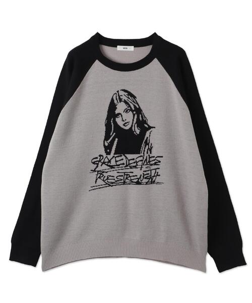 WEGO（ウィゴー）の「WEGO/ラグランジャガードグラフィックプルオーバー（ニット/セーター・メンズ・ワイン/ブラック・MEDIUM/LARGE）」の21枚目の写真