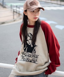 WEGO/ラグランジャガードグラフィックプルオーバー