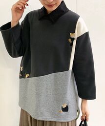 rps | ３配色切替刺繍裏起毛プルオーバー(スウェット)