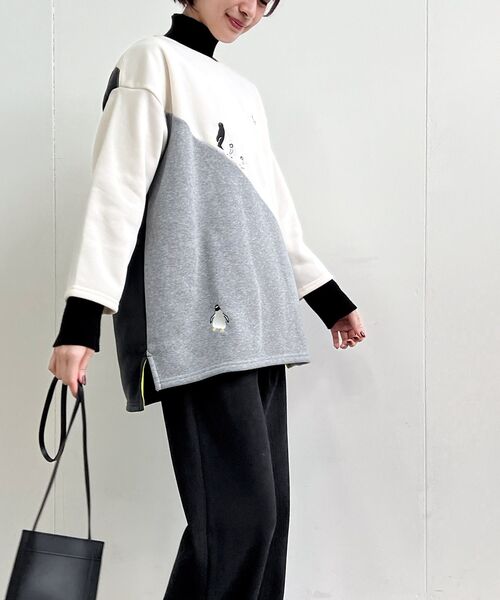 rps（アールピーエス）の「３配色切替刺繍裏起毛プルオーバー（スウェット・レディース・チャコールグレー/ホワイト系その他4/ブルー/アイボリー・フリー）」の17枚目の写真