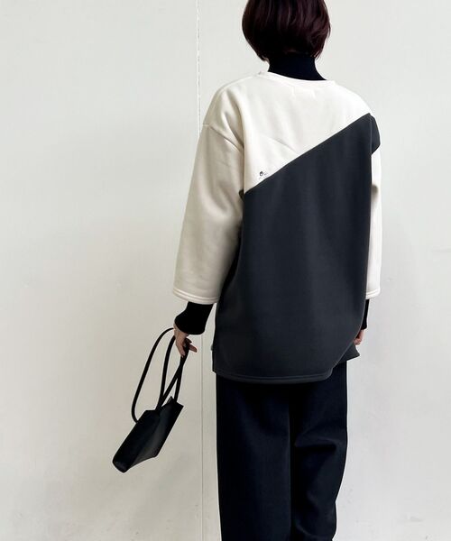 rps（アールピーエス）の「３配色切替刺繍裏起毛プルオーバー（スウェット・レディース・チャコールグレー/ホワイト系その他4/ブルー/アイボリー・フリー）」の18枚目の写真