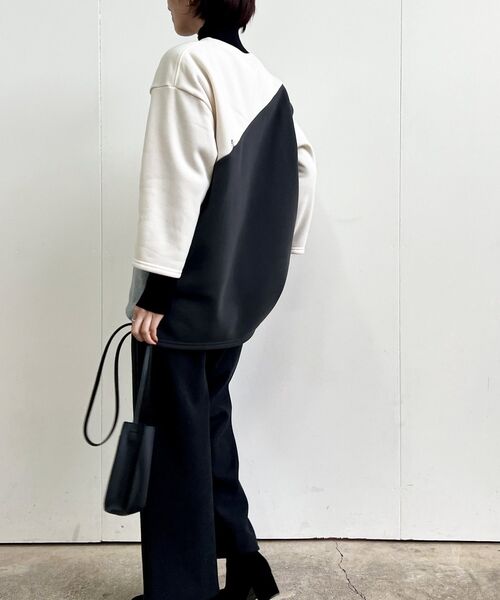 rps（アールピーエス）の「３配色切替刺繍裏起毛プルオーバー（スウェット・レディース・チャコールグレー/ホワイト系その他4/ブルー/アイボリー・フリー）」の19枚目の写真