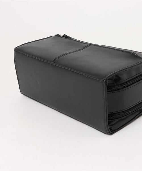 ヴィンテージ 本革 ダブルファスナー ボックス型 セカンドバッグ