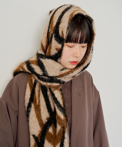 WHIMSIC（ウィムジック）の「【UNISEX】ジャガードニットマフラー