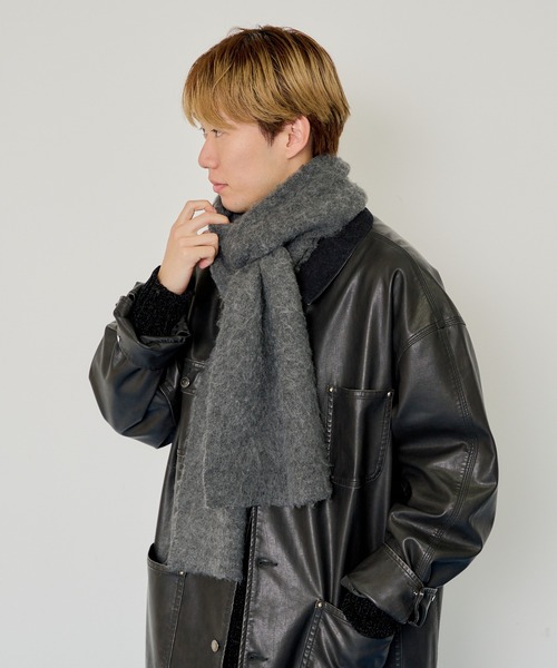 WHIMSIC(ウィムジック)の「【UNISEX】ジャガードニットマフラー(マフラー・レディース・ブラウン/パープル/ベージュ/チャコールグレー・FREE)」の21枚目の写真