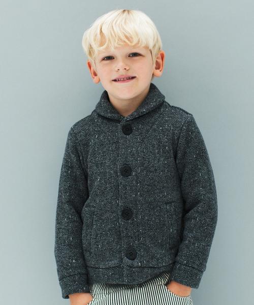 green label relaxing（グリーンレーベルリラクシング）の「【KIDS】ウラキモウ ショールカラーロングスリーブ（カーディガン/ボレロ・キッズ・ブラック/ネイビー・105/135/125/115/95）」の5枚目の写真