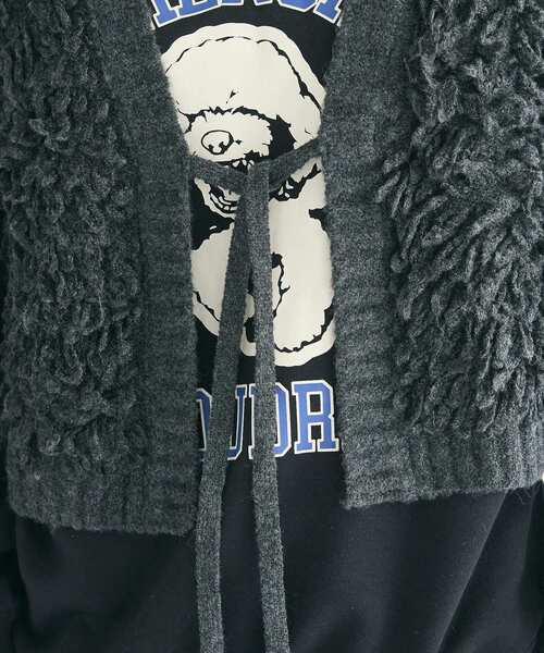 CRAFT STANDARD BOUTIQUE（クラフトスタンダードブティック）の「フリンジニットベスト（ベスト・レディース・ベージュ/チャコールグレー・FREE）」の17枚目の写真