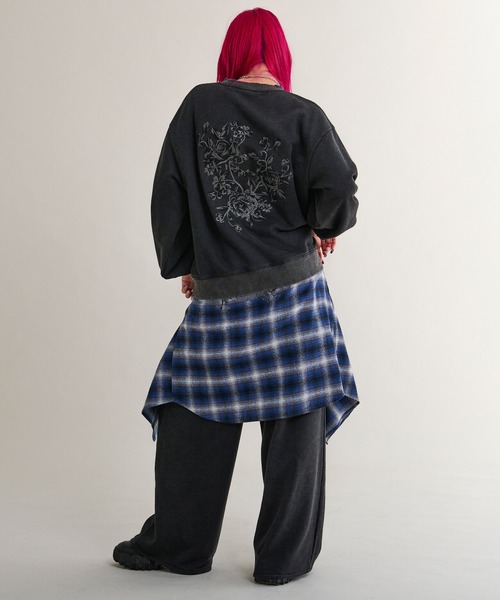 Ellno Loset(エルノロゼット)の「フラワープリントチェックシャツ(シャツ/ブラウス・メンズ・ブラック/ブルー・SMALL/MEDIUM/LARGE)」の17枚目の写真