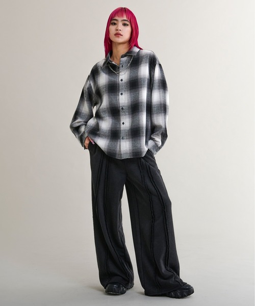 Ellno Loset(エルノロゼット)の「フラワープリントチェックシャツ(シャツ/ブラウス・メンズ・ブラック/ブルー・SMALL/MEDIUM/LARGE)」の13枚目の写真