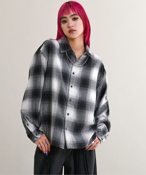 Ellno Loset(エルノロゼット)の「フラワープリントチェックシャツ(シャツ/ブラウス・メンズ・ブラック/ブルー・SMALL/MEDIUM/LARGE)」の15枚目の写真