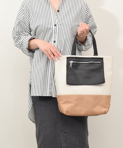 marco masi(マルコマージ)の「【MARCO MASI】カラーコンビネーションレザートート(Q56343)(トートバッグ・レディース・マルチ・ALL)」の1枚目の写真