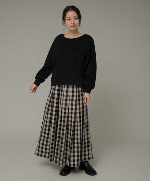 URBAN RESEARCH Sonny Label（アーバンリサーチサニーレーベル）の「『UR TECH』起毛カットドルマンプルオーバー（Tシャツ/カットソー・レディース・グリーン系その他/ブラック/オフホワイト・FREE）」の16枚目の写真