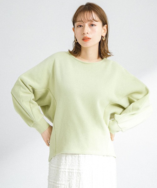 URBAN RESEARCH Sonny Label（アーバンリサーチサニーレーベル）の「『UR TECH』起毛カットドルマンプルオーバー（Tシャツ/カットソー・レディース・グリーン系その他/ブラック/オフホワイト・FREE）」の17枚目の写真