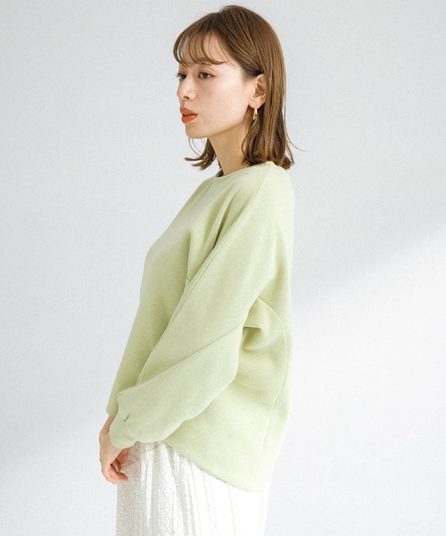 URBAN RESEARCH Sonny Label（アーバンリサーチサニーレーベル）の「『UR TECH』起毛カットドルマンプルオーバー（Tシャツ/カットソー・レディース・グリーン系その他/ブラック/オフホワイト・FREE）」の19枚目の写真