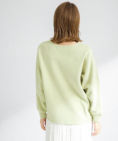 URBAN RESEARCH Sonny Label（アーバンリサーチサニーレーベル）の「『UR TECH』起毛カットドルマンプルオーバー（Tシャツ/カットソー・レディース・グリーン系その他/ブラック/オフホワイト・FREE）」の20枚目の写真